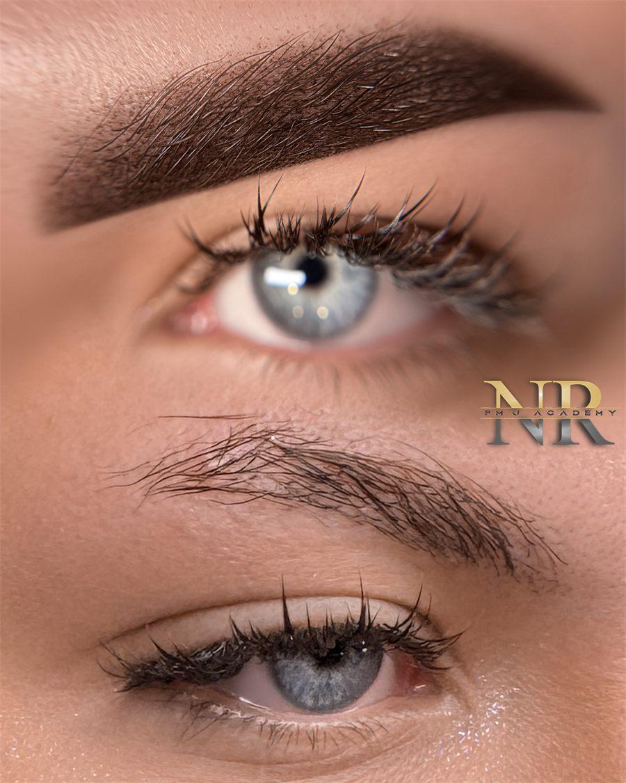 Sprâncene Powder Brows – înainte și după